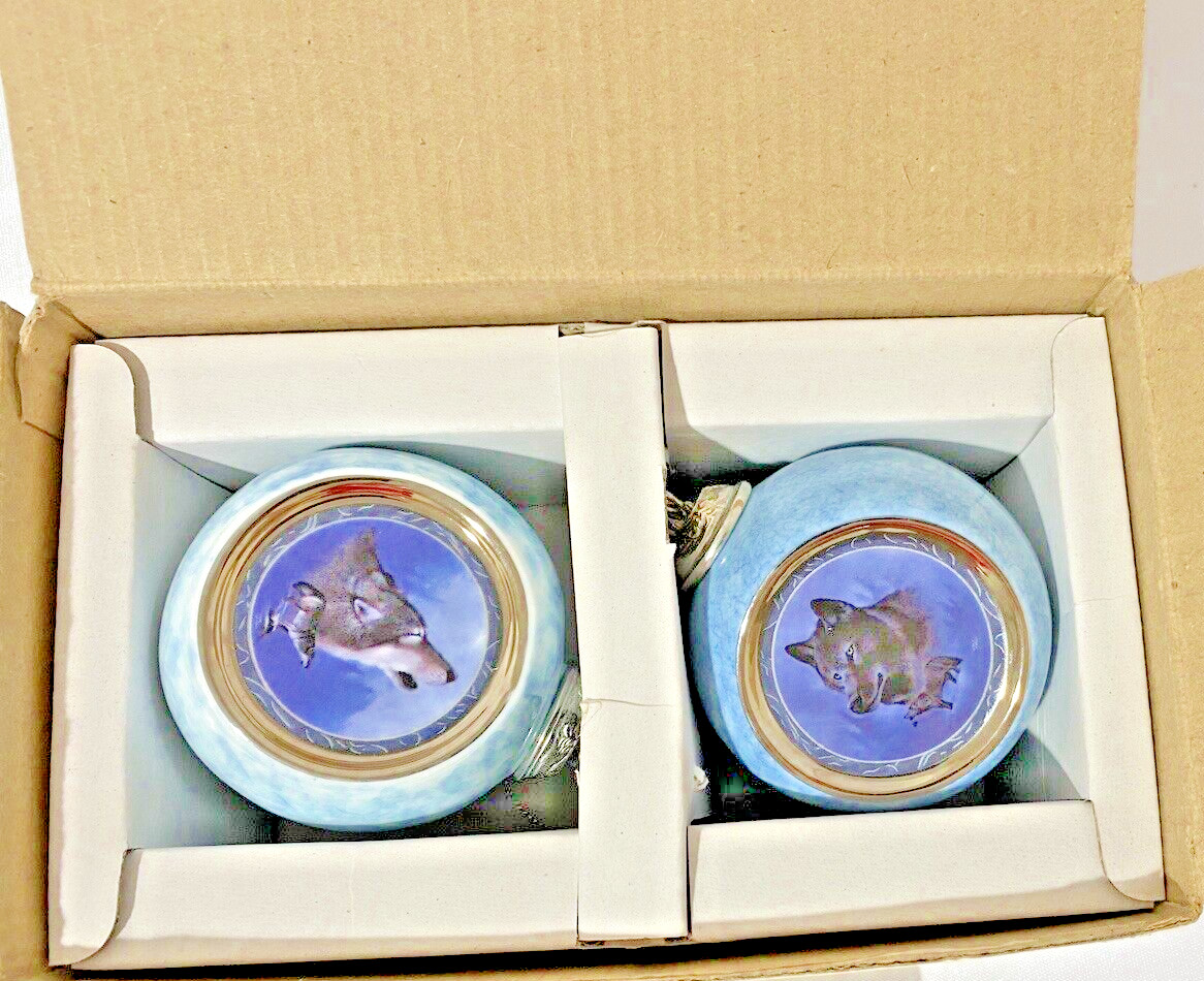Bradford Exchange Christmas Ornaments Wolf Silver Scout Black Knight