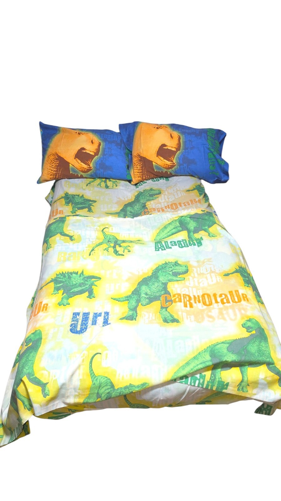 Vintage 2000 Disney Dinosaur Aladar Double Full Set Fitted Flat Pillowcase Rare 
