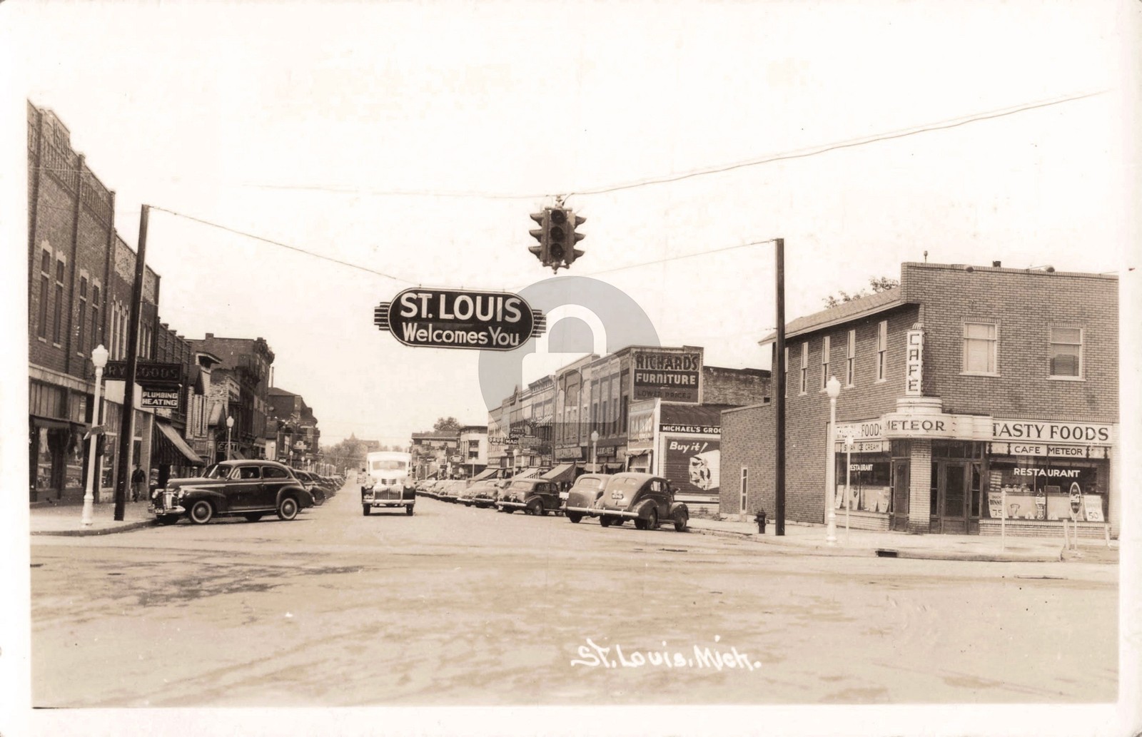 Street View Saint Louis MI Michigan #3 RPPC Photo Postcard COPY