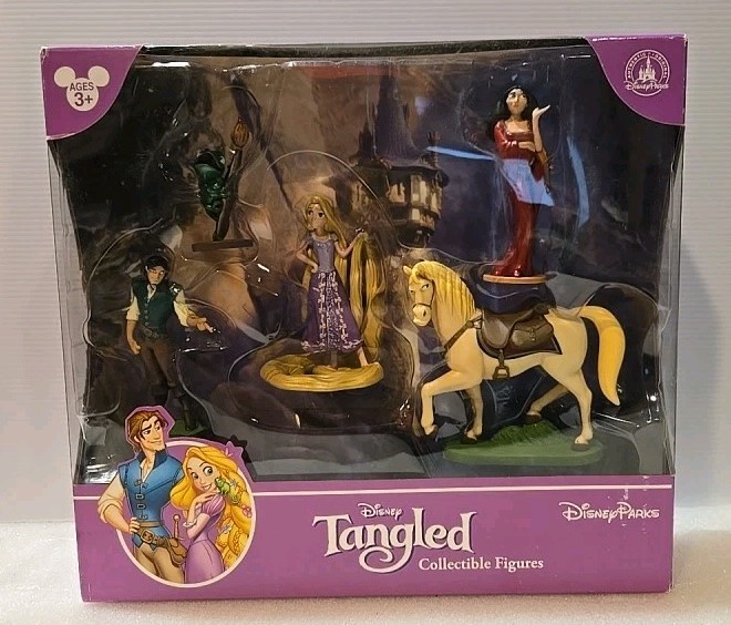 Disney Tangled 5 Piece Deluxe Figurine Set Parks Collectible - Hard to Find NIB