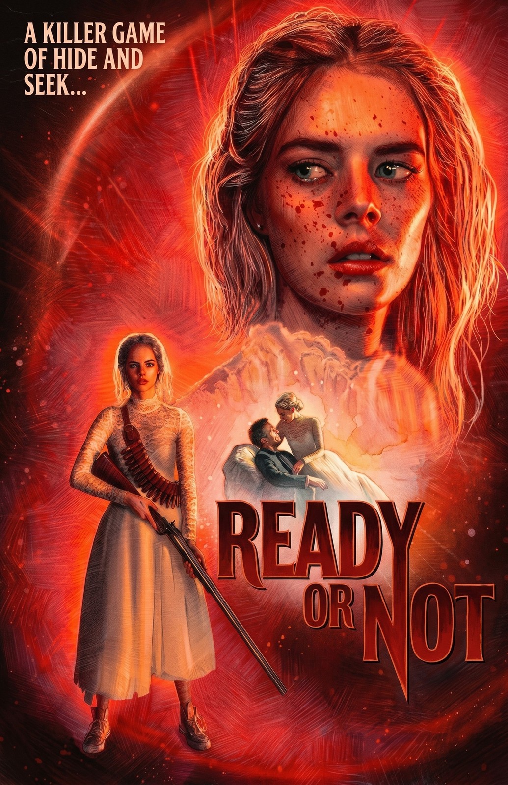 Ready or Not Samara Weaving Le Domas Wedding Survival Horror Movie Poster Print