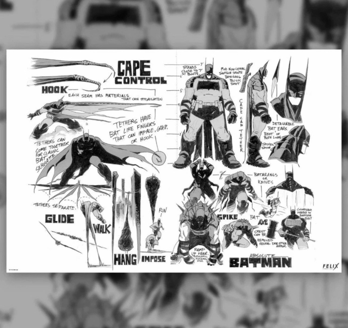 Nick Dragotta Absolute Batman #1 Screen Print Bottleneck Felix Comic Art -signed