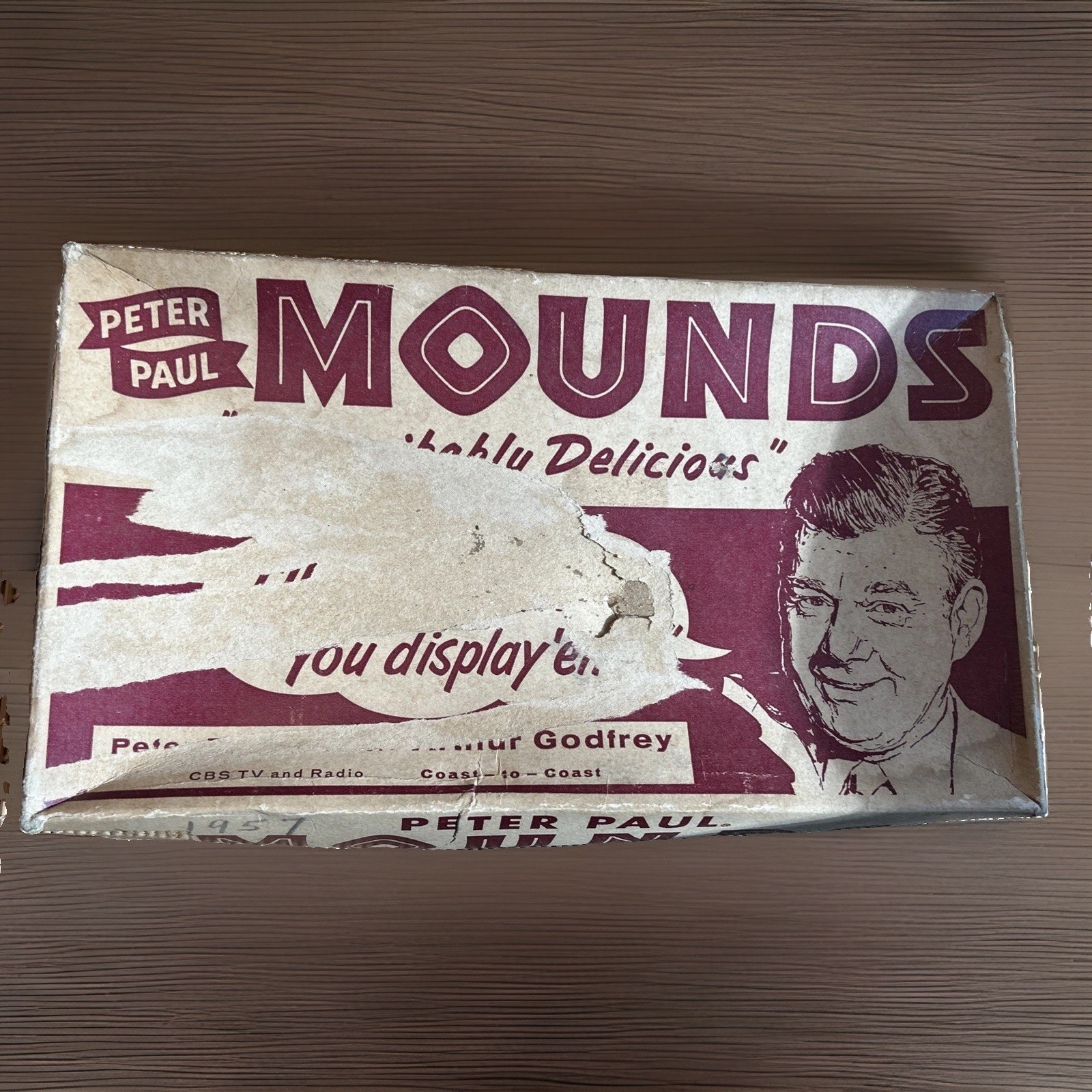Vintage 1950s Peter Paul's Mounds 10¢ Candy Display Box Excellent