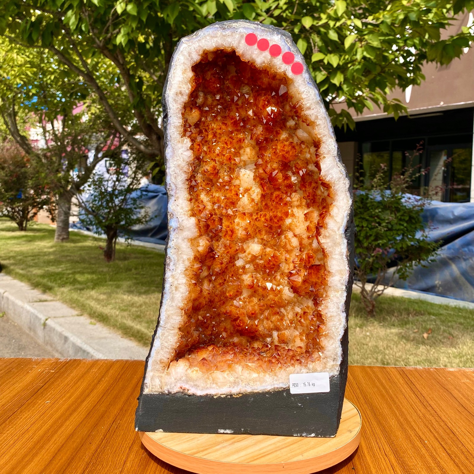24.6LB  Natural citrine geode crystal cluster quartz cathedrals specimen healing