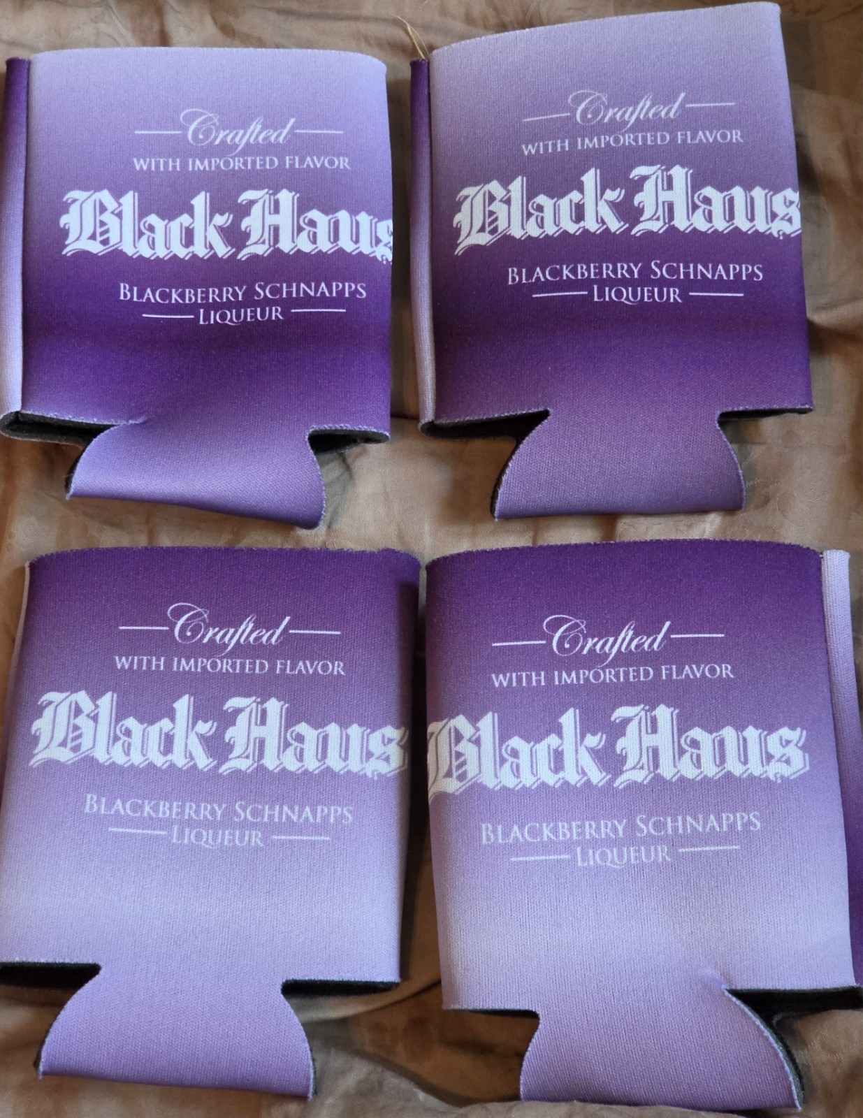 (4) Black Haus Blackberry Schnapps -  Can or Bottle Coozy - Koozy - Coozies..NEW