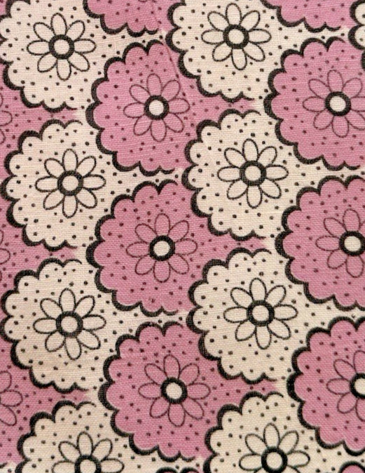 Vintage 1930\'s-40\'s feedsack fabric lavender & white flowers  9x10\