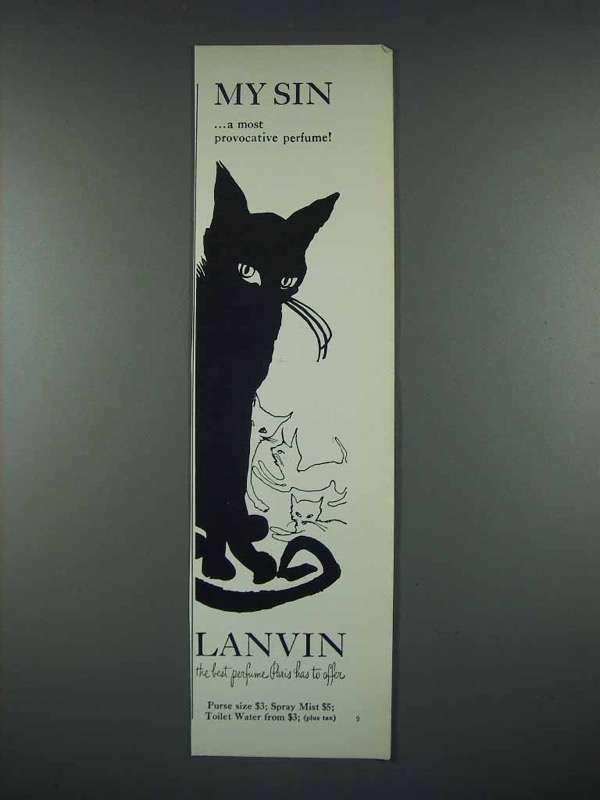 1965 Lanvin My Sin Perfume Ad - Most Provocative