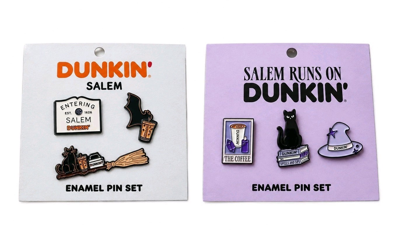 2025 & 2026 Salem Runs On Dunkin\' Enamel Pin Sets (2) Six Pins Total HTF LE Rare