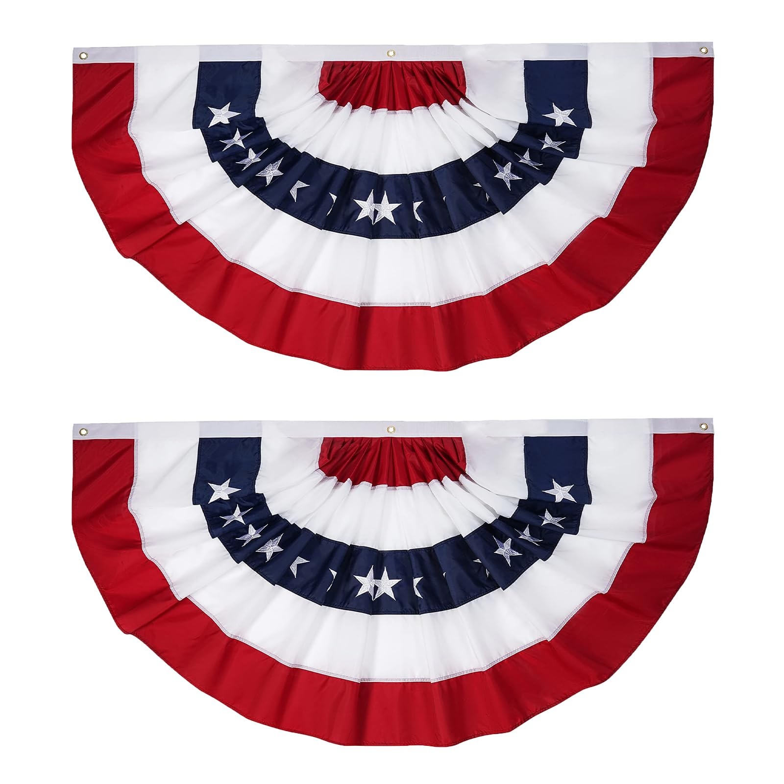 Frf Flag American Flag Bunting 2X4 Ft 2 Pcs Embroidered Patriotic Bunting Flags