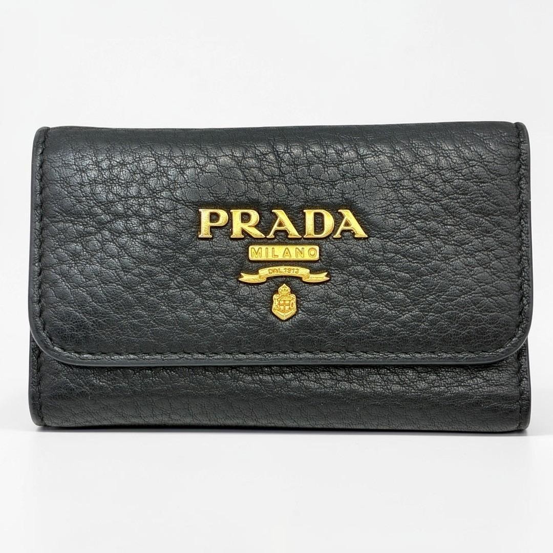 PRADA Women Accessories 1Pg222 Dino Key Case Black Red VHTF Designer Collection
