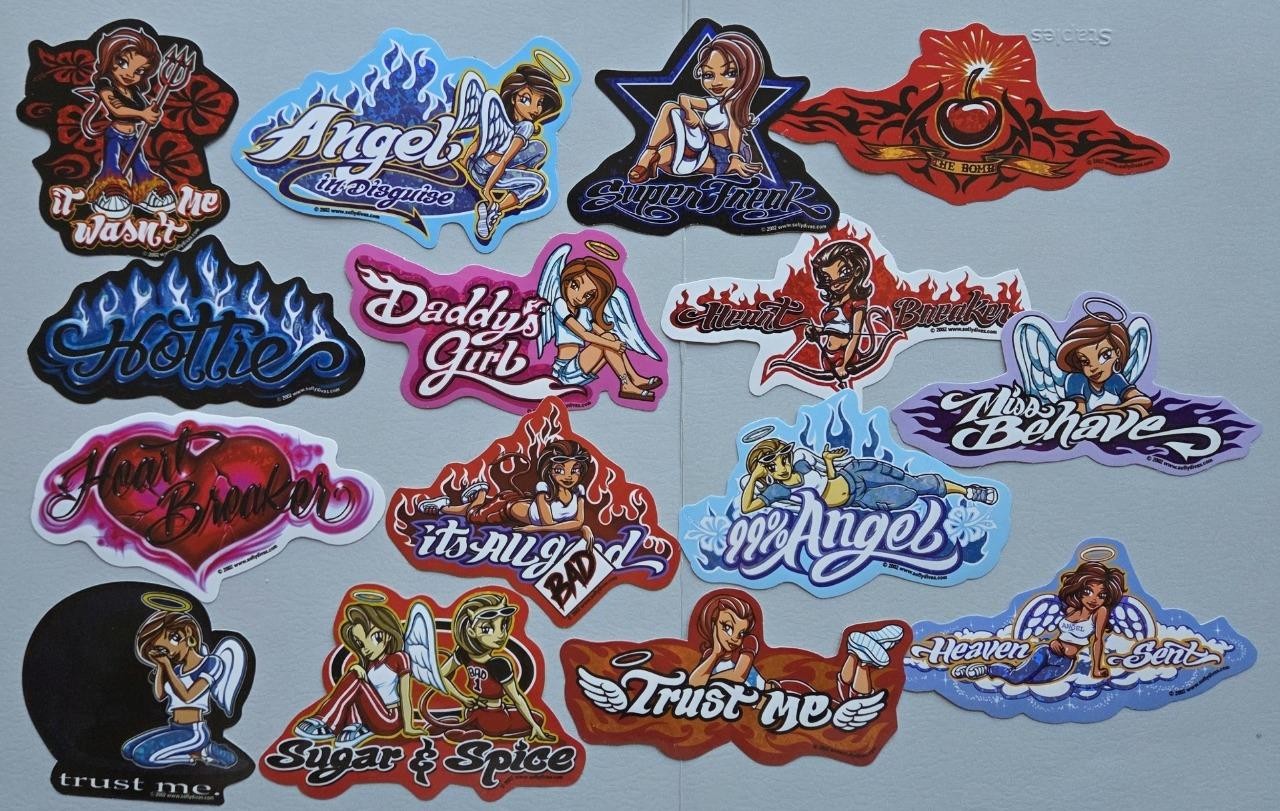 15 VTG 2002 Soflydivas Vending Machine Stickers \