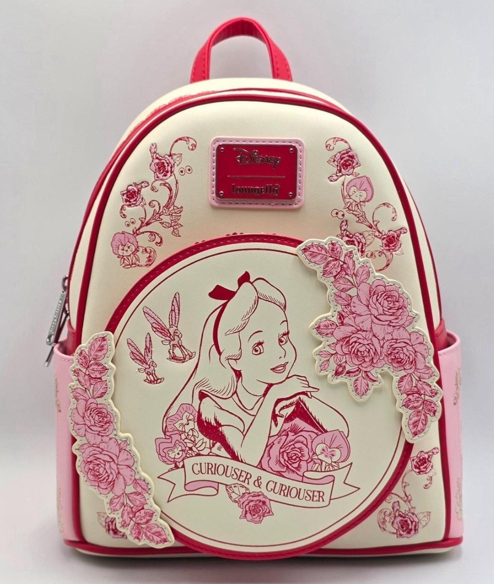 NWT Loungefly Disney Alice in Wonderland floral Mini Backpack scented