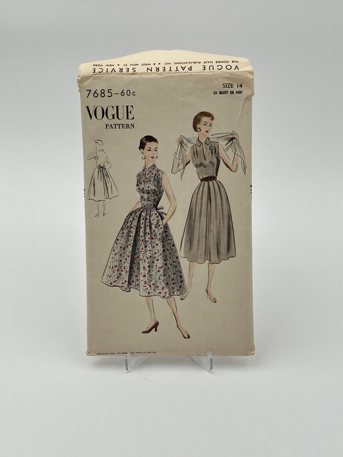 Vogue 7685 Vintage 1950s Sewing Pattern - Dress Size 16, Bust 34