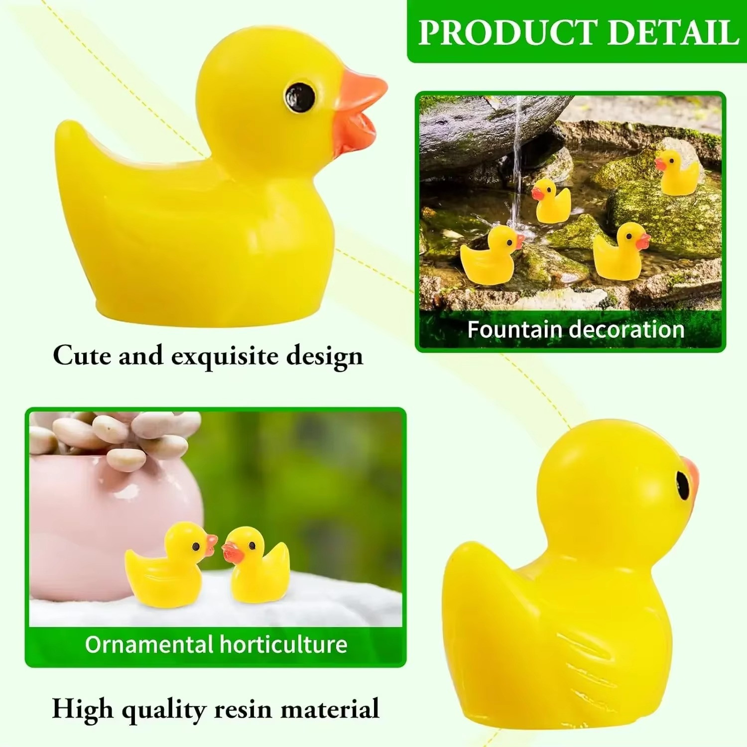 Mini Resin Ducks Set Tiny Duck Miniatures for DIY Decor & Party Crafts 100 pcs