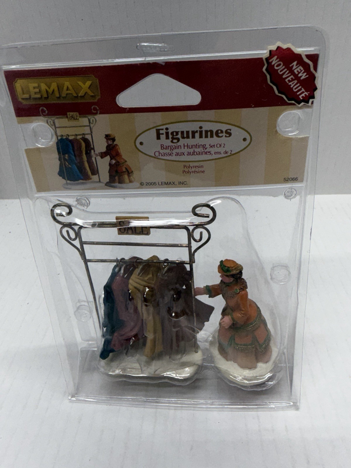 Lemax BARGAIN HUNTING Set of 2 Pieces Victorian Shopper 2005 Christmas Village