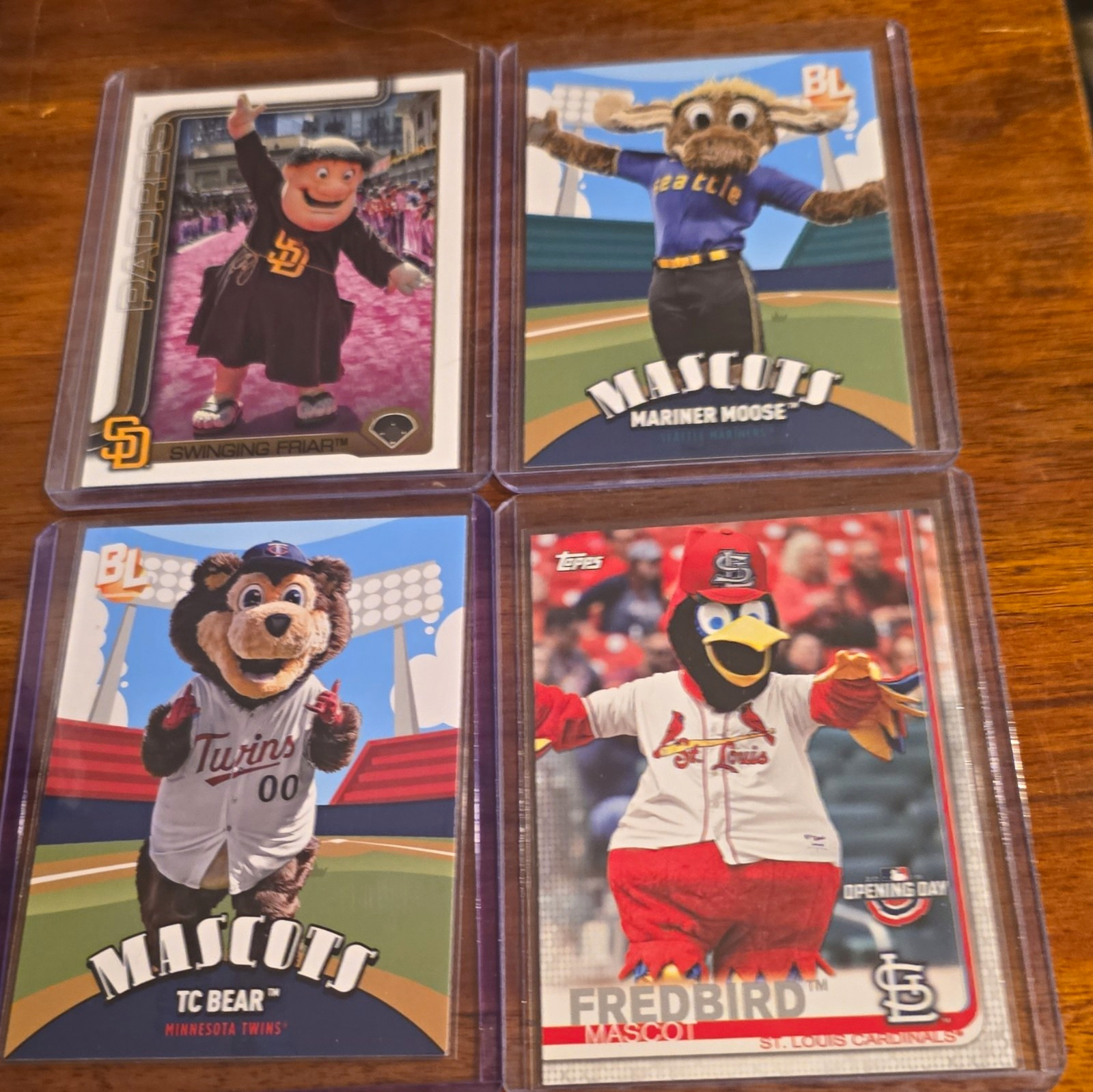 Topps Mascots 2023 4-Card Lot Swinging Friar Moose TC Bear Fredbird M-20