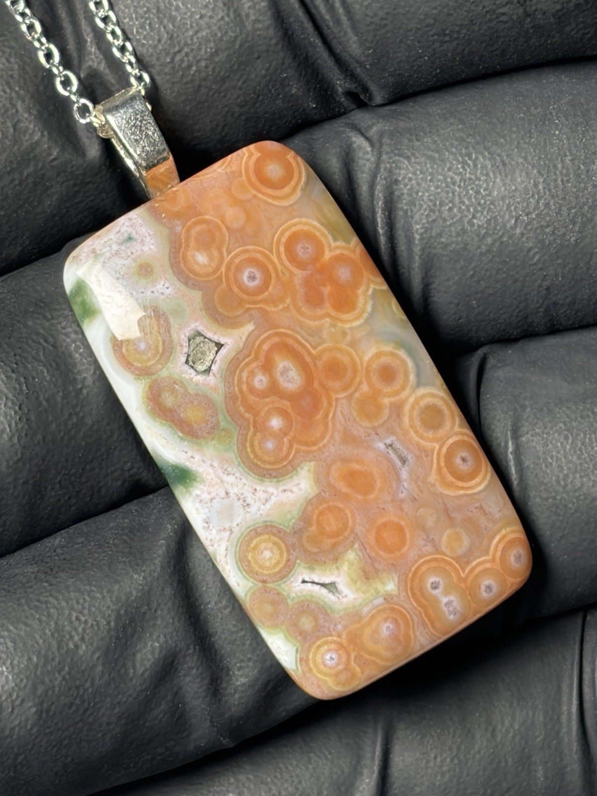 Old Stock Ocean Jasper Pendant Handmade Jewelry Orbs