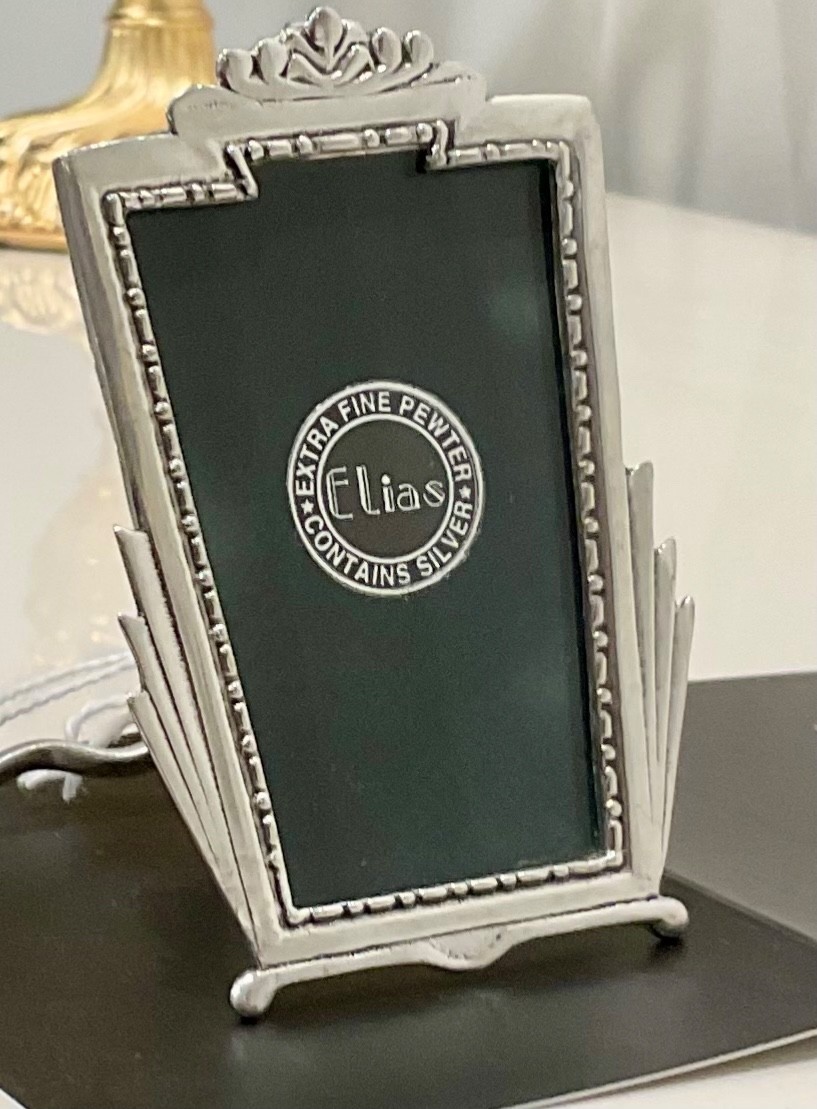 Elias Artmetal 1762 Art Deco Mini Silver Pewter Picture Frame 1983 New USA