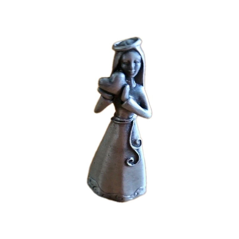  Ganz Pewter Figurine Lady Holding Heart 3-1/2 inch Tall