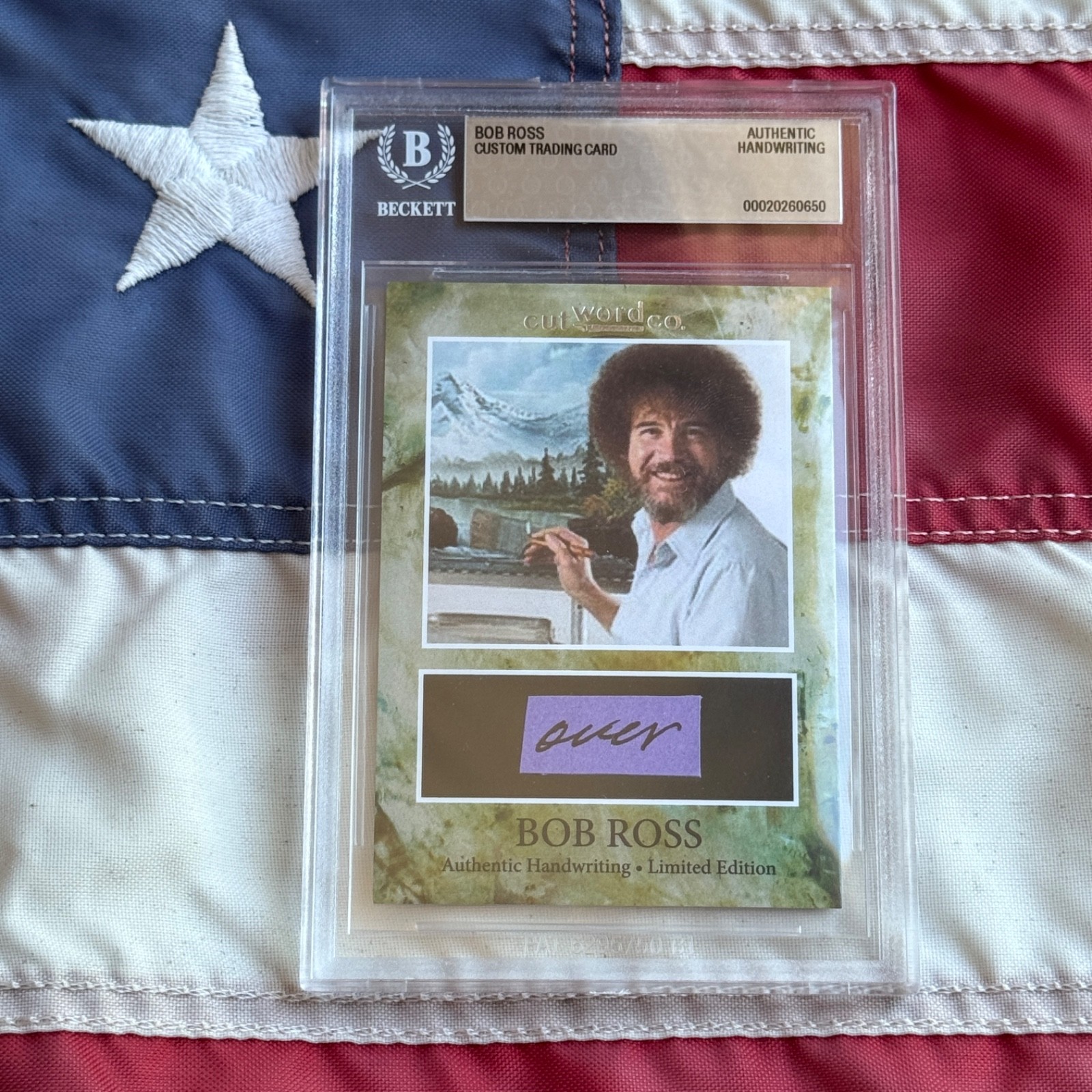 Bob Ross Handwritten Word Cut from Autograph Letter Signed Beckett BAS
