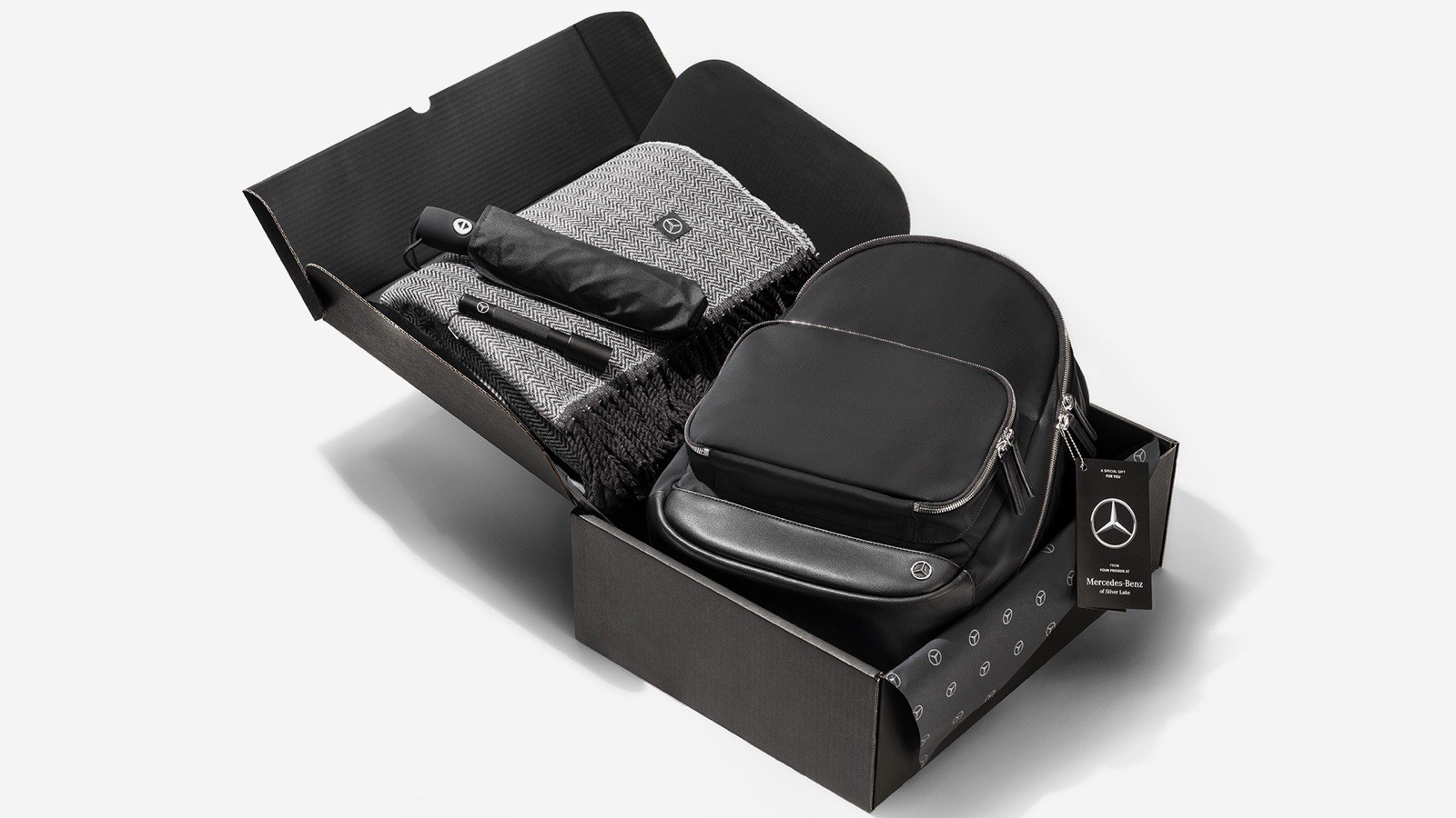 Mercedes Benz Collection Gift Box- Back Pack, Blanket, Umbrella, Flashlight- NEW