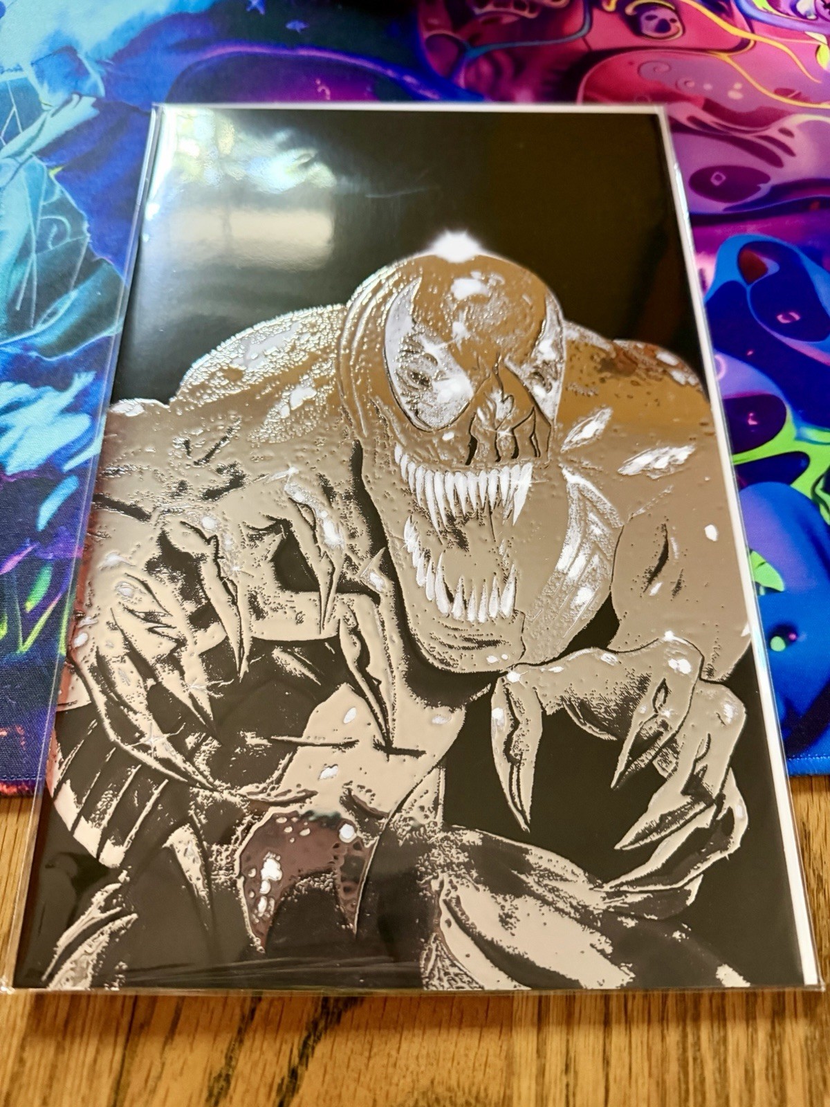 Lethal Paintbrush #1: Platinum Protector Embossed Spot Foil Kyle Willis Venom