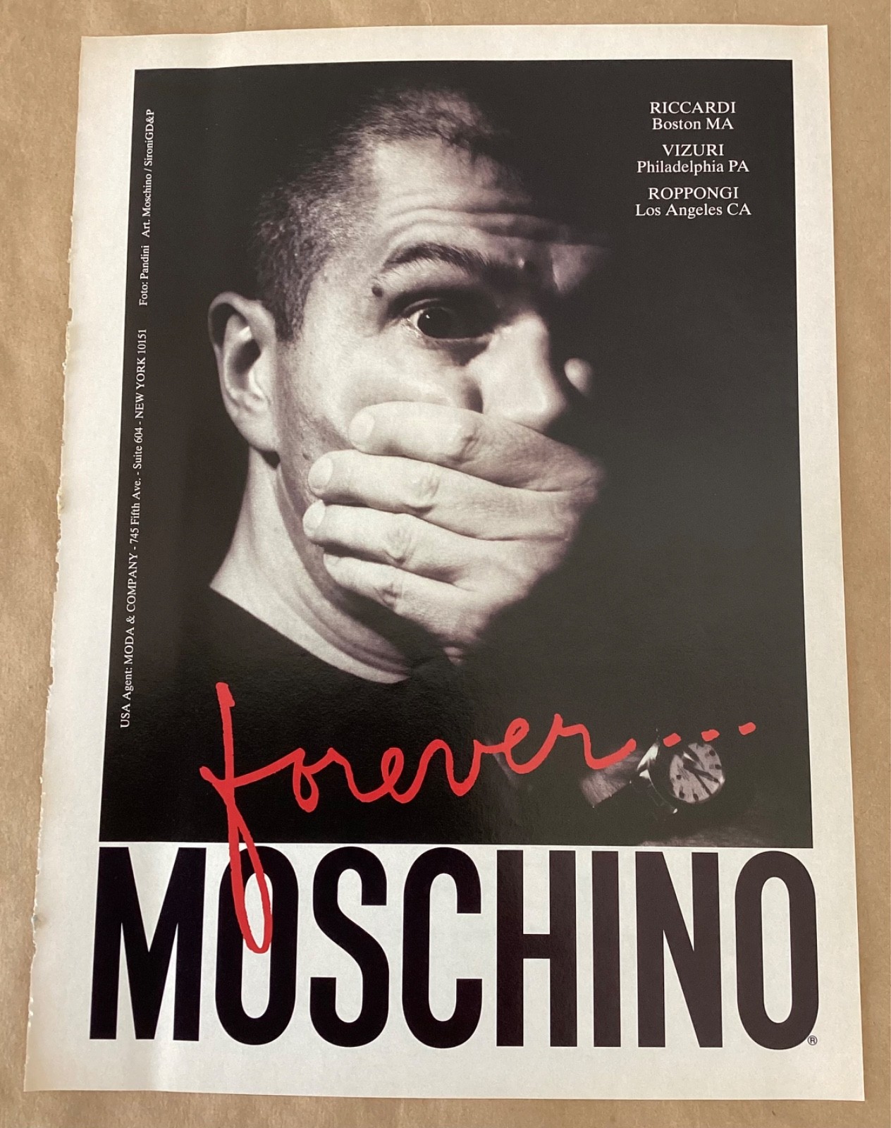 Moschino print ad 1995 vintage designer fashion retro brands 1990s Forever