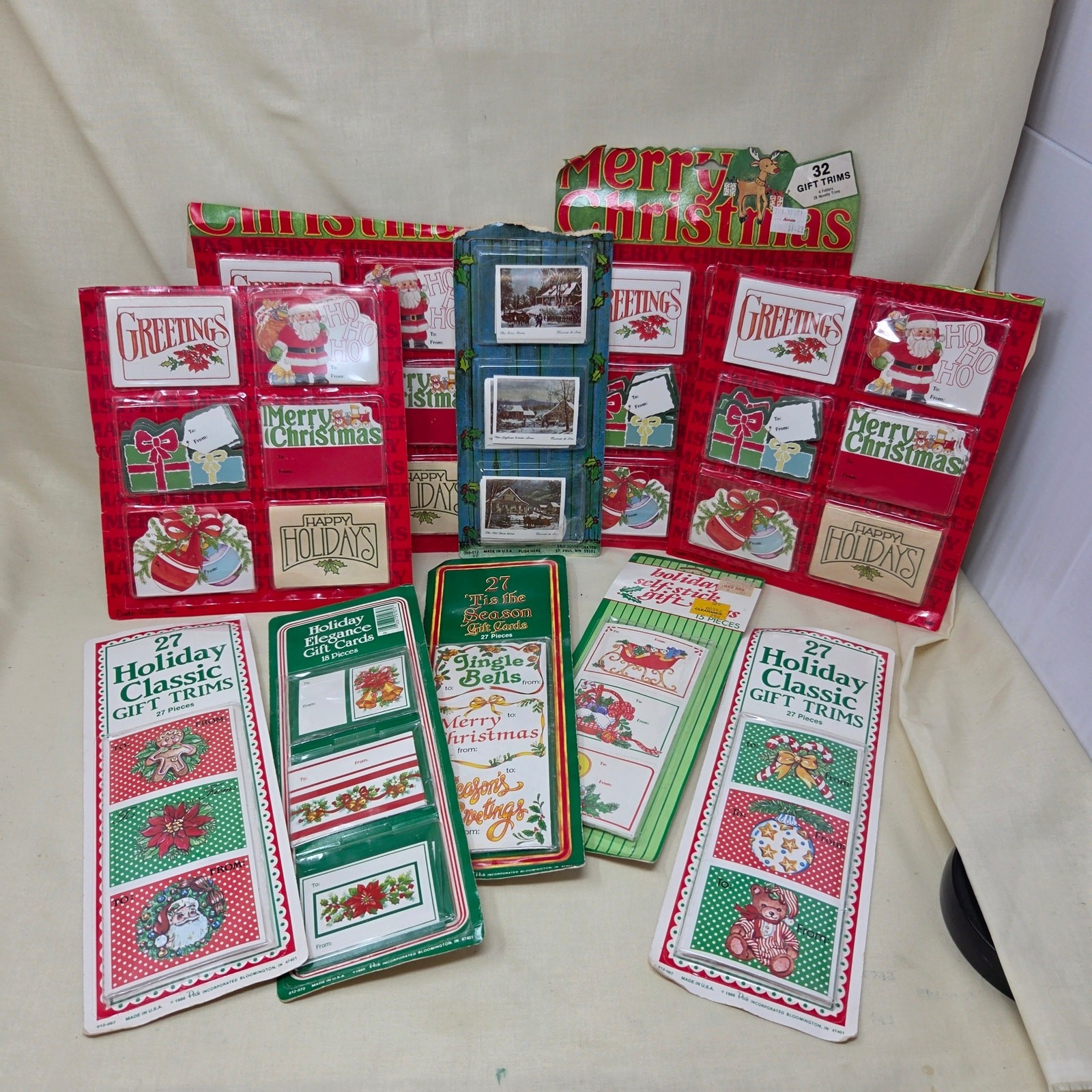 Vintage 1970s Christmas Gift Tag Lot Paper Labels New Old Stock Holiday Crafts