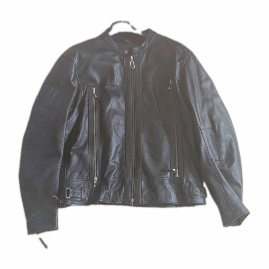 Harley-Davidson Genuine Leather Riders Jacket, Size XL -Skull and Flames sleeve