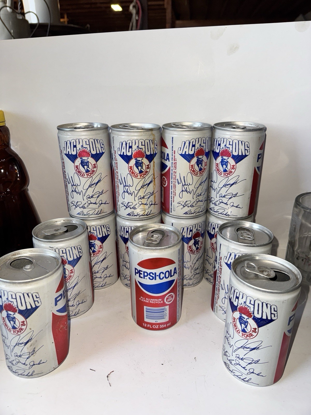 Lot of 13 Vintage 1984 Pepsi Cans Jacksons World Tour Michael Jackson Empty