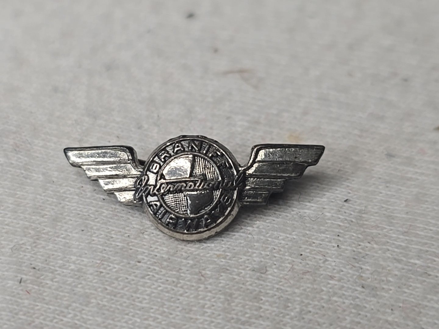 Very Vintage Braniff Airways Wings Badge Sterling silver Small 3/4\