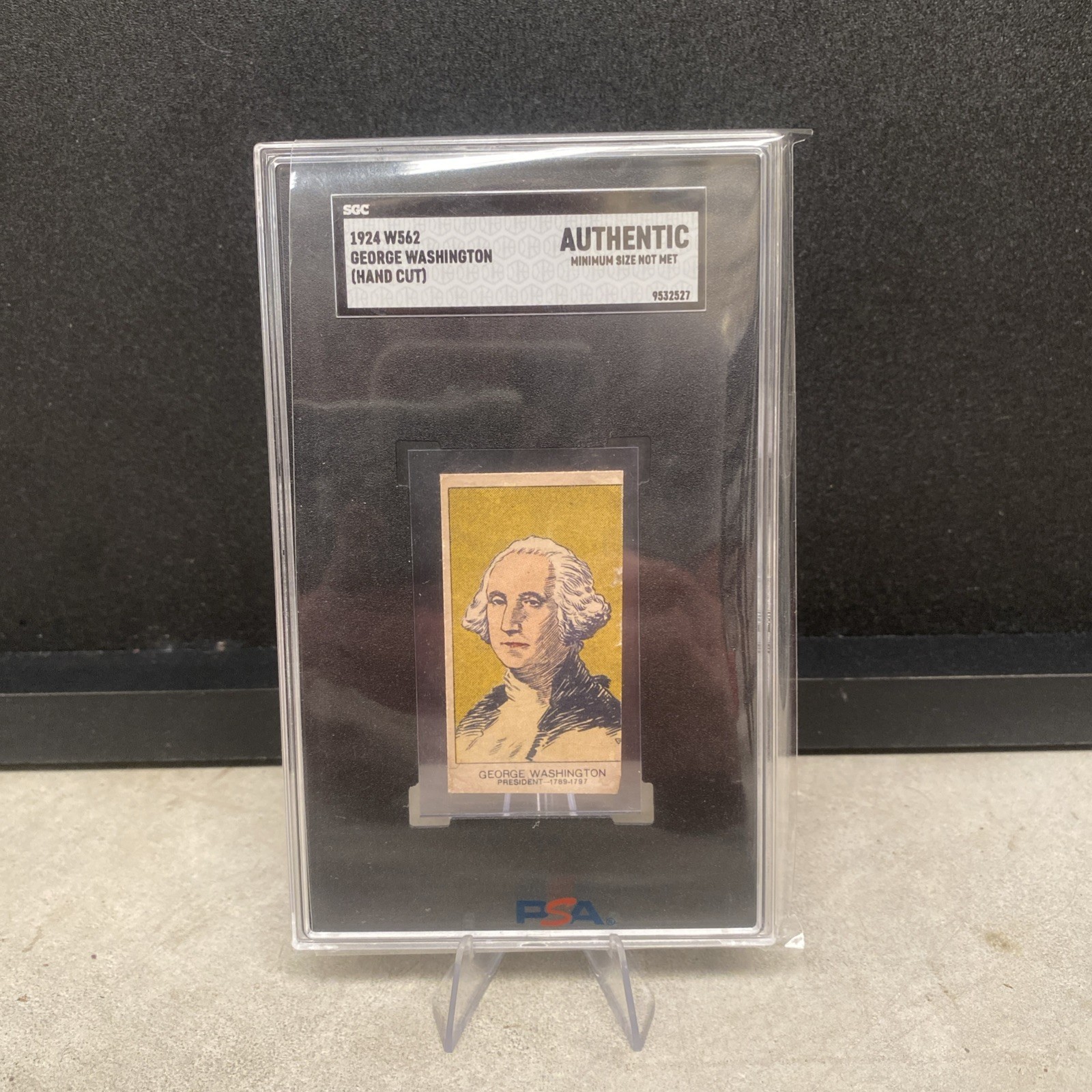 1924 W562 PRESIDENTS - GEORGE WASHINGTON PRESIDENT - 1789-1797 CARD - SGC 2 RARE