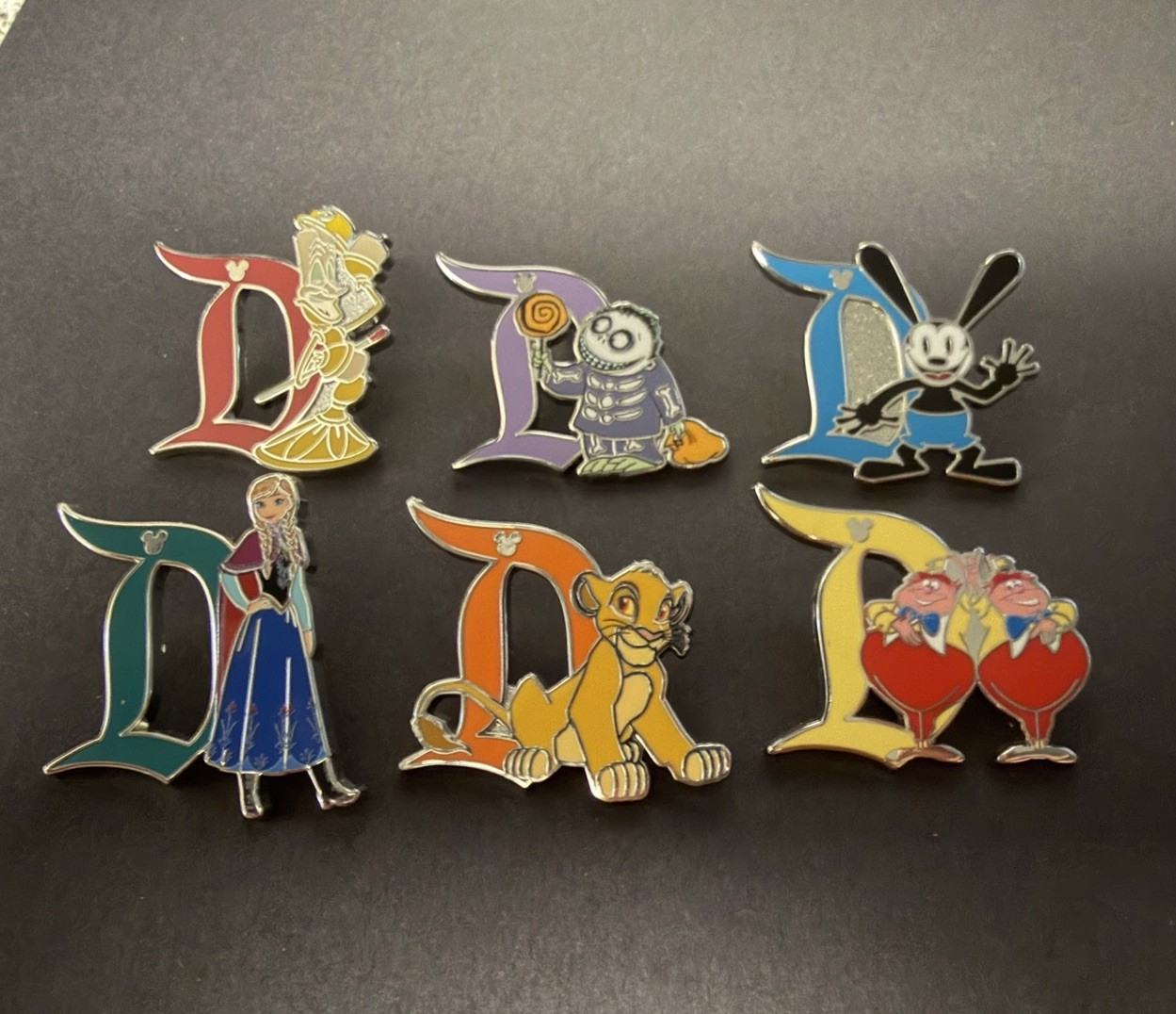 Disney 2025 Disneyland Hidden Mickey Wave A Pin COMPLETE 6 DISNEY D PIN W/Chaser