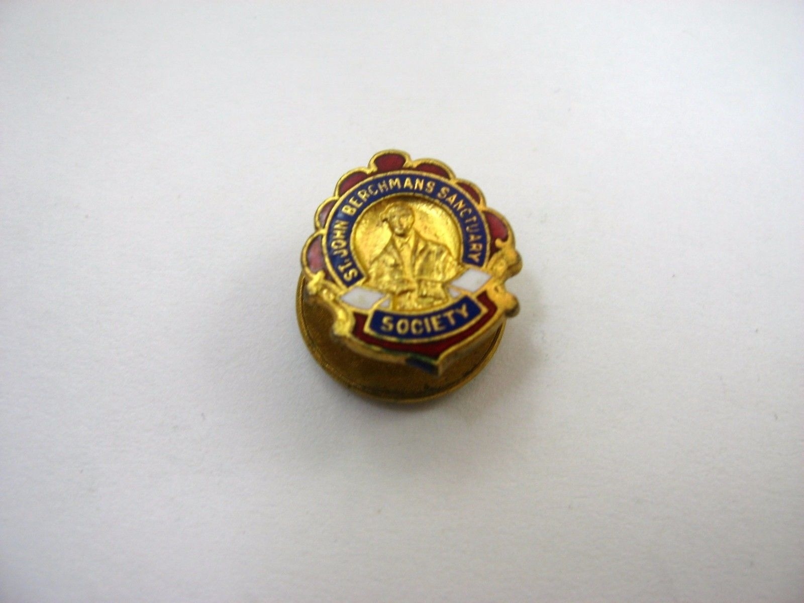 Vintage St. John Berchmans Sanctuary Society Pin Catholic Altar Server Boy Badge