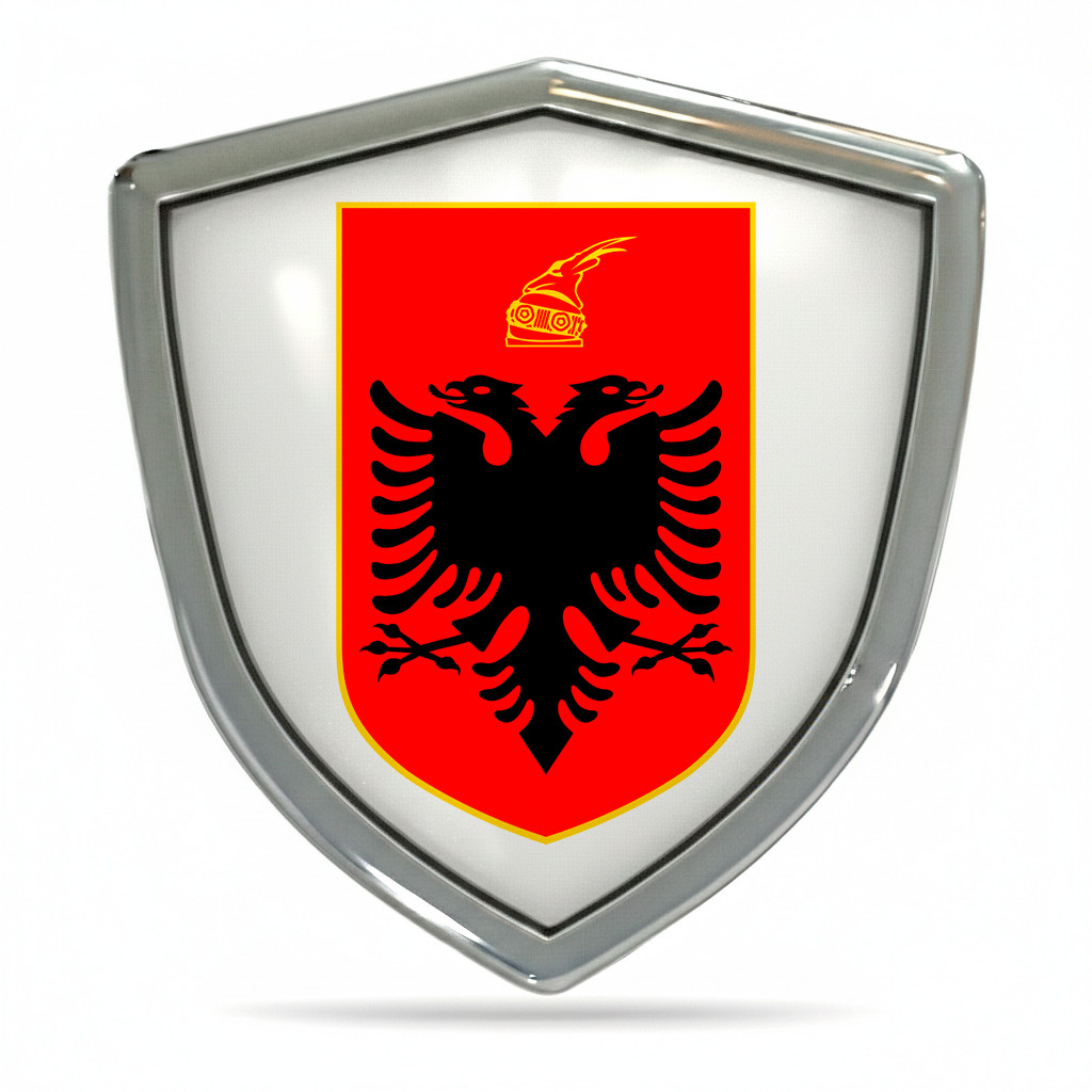 3D Domed Albania Coat of Arms Albanian Flag Car Sticker Resin Emblem Badge...