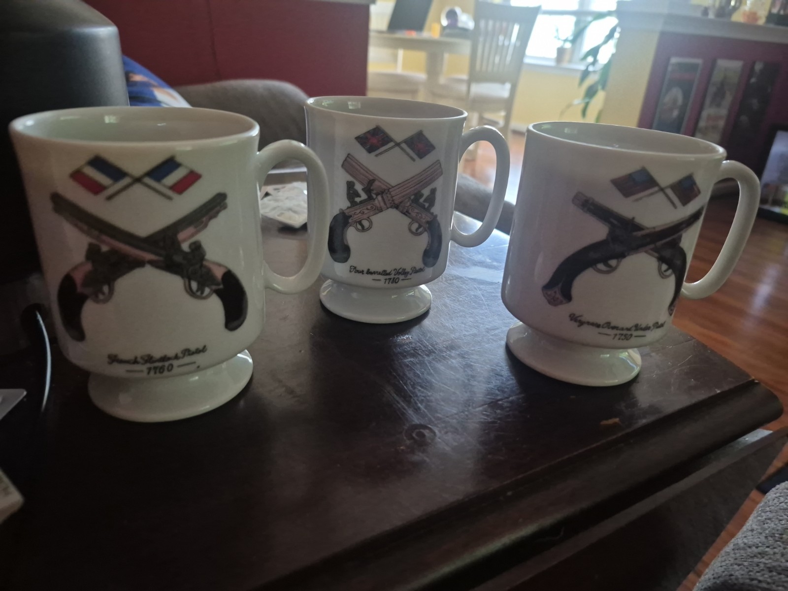 Vintage 1970'S Mustache English Flintlock 3 Shaving Beer Cup Mug Royal Crown