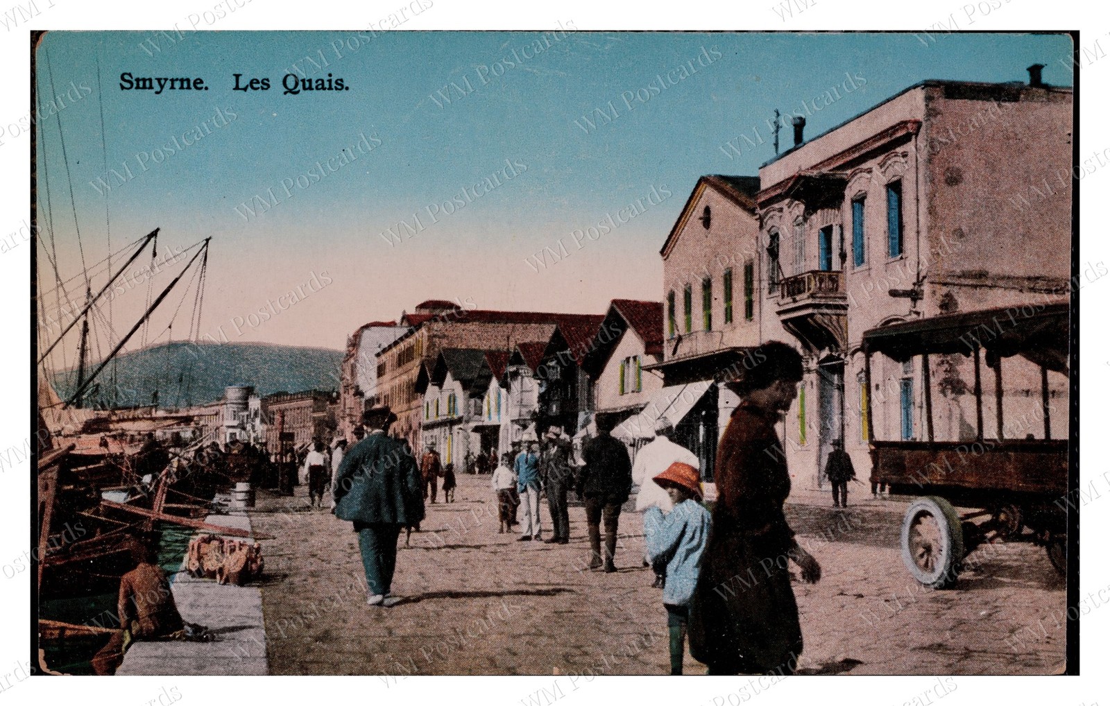Izmir Turkey 1907-1915 Quayside Wharf Street Scene Standard Postcard