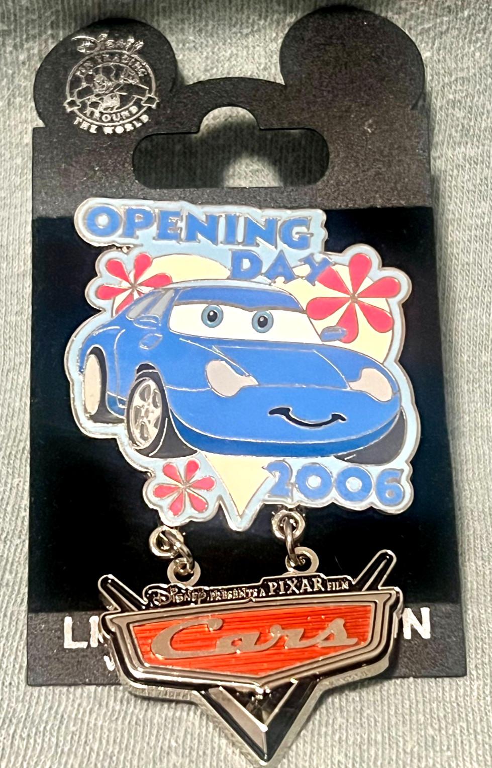 PIXAR Disney Studio Store Pin CARS Opening Day SALLY Porsche LE 500 VINTAGE 2006