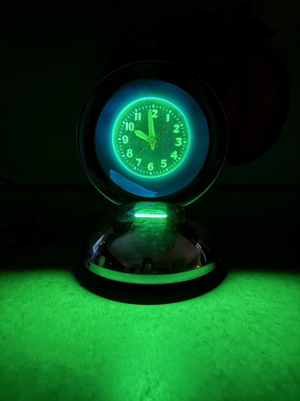 Vtg.  “Baby” Glo-Dial Neon Desktop Clock, Grail, 1930’s art deco ,chrome,Rare