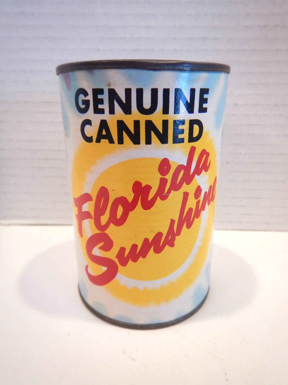 Vintage Genuine Canned Florida Sunshine Souvenir Novelty Good Condition  1969