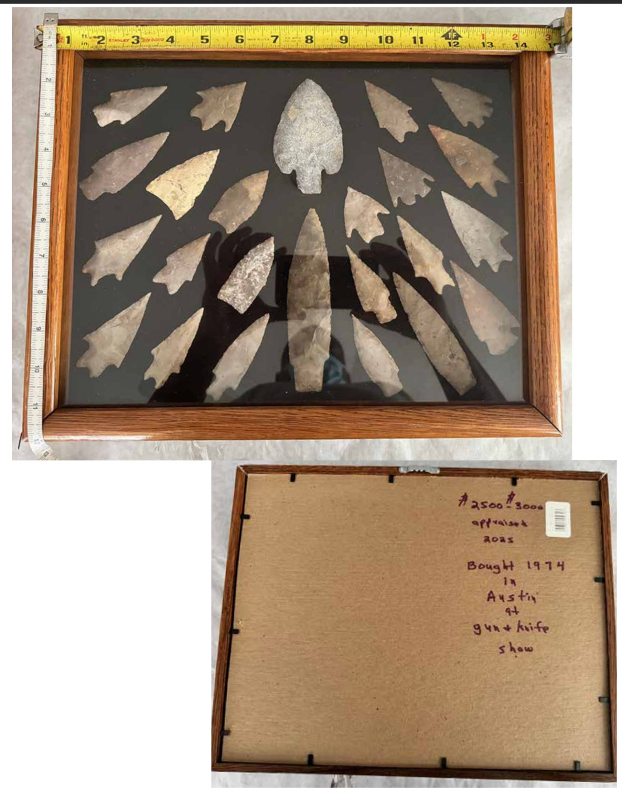 92 Authentic Native American Arrowhead Collection From Regions in Central Texas