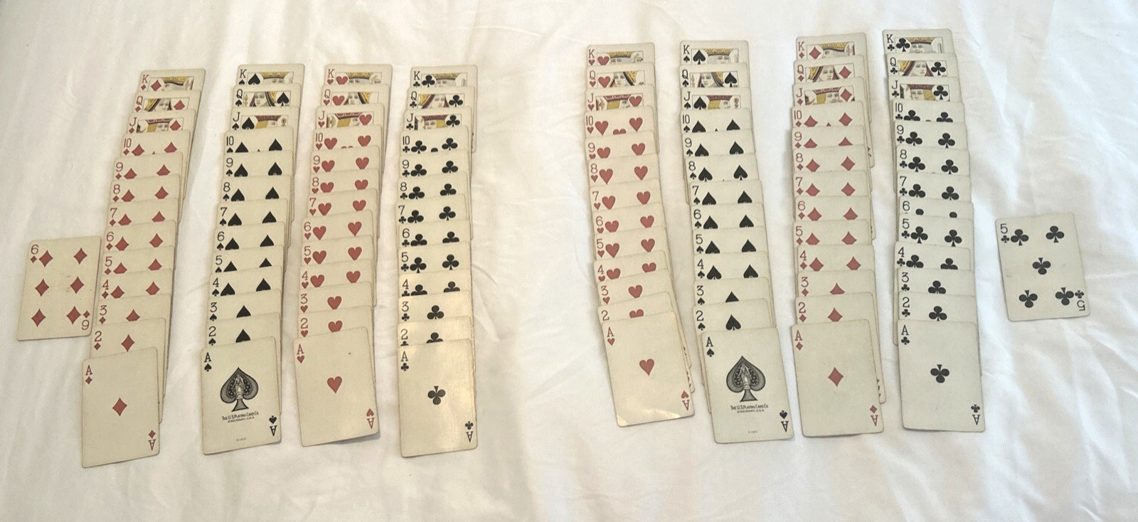 Double Deck Vintage Playing Cards Pink & Blue Babies