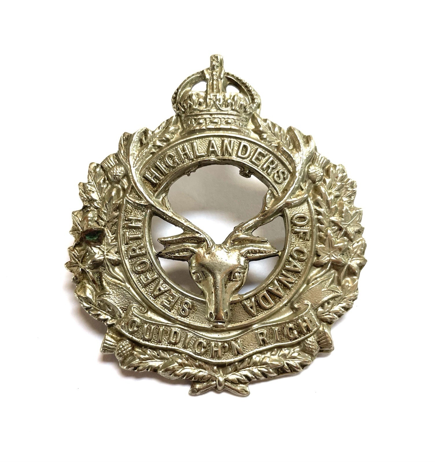 WWI Canadian CEF Glengarry Cap Badge, 17th Seaforth Highlanders, No Numbers