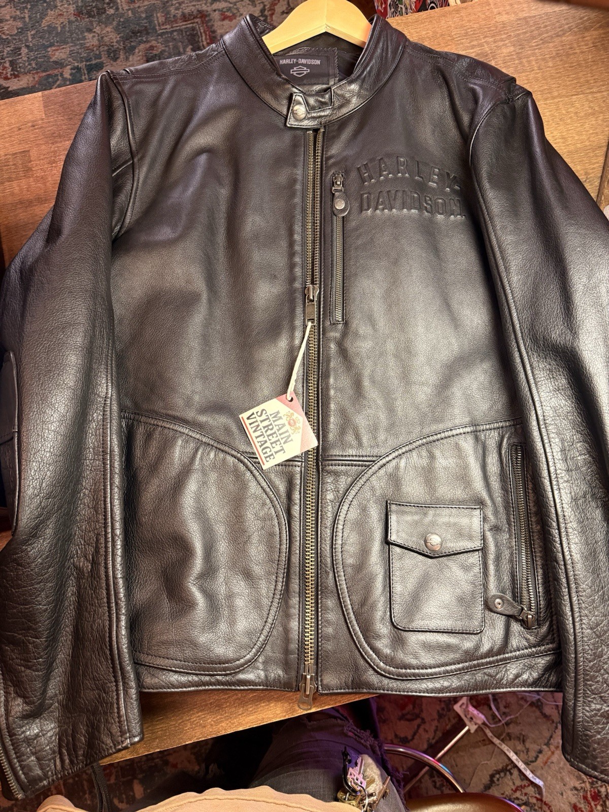 Harley Davidson Black Leatger Motorcycle Jacket Size XL