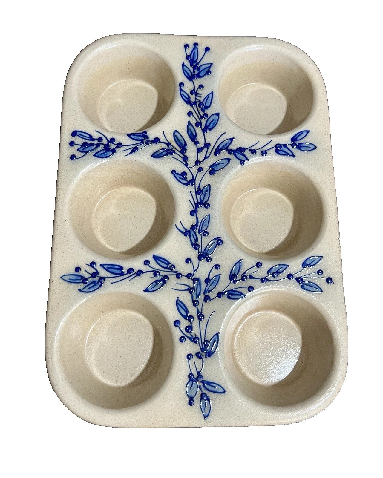 Vintage Salmon Falls Stoneware Muffin Pan HTF Blueberry Vine 2004 EUC