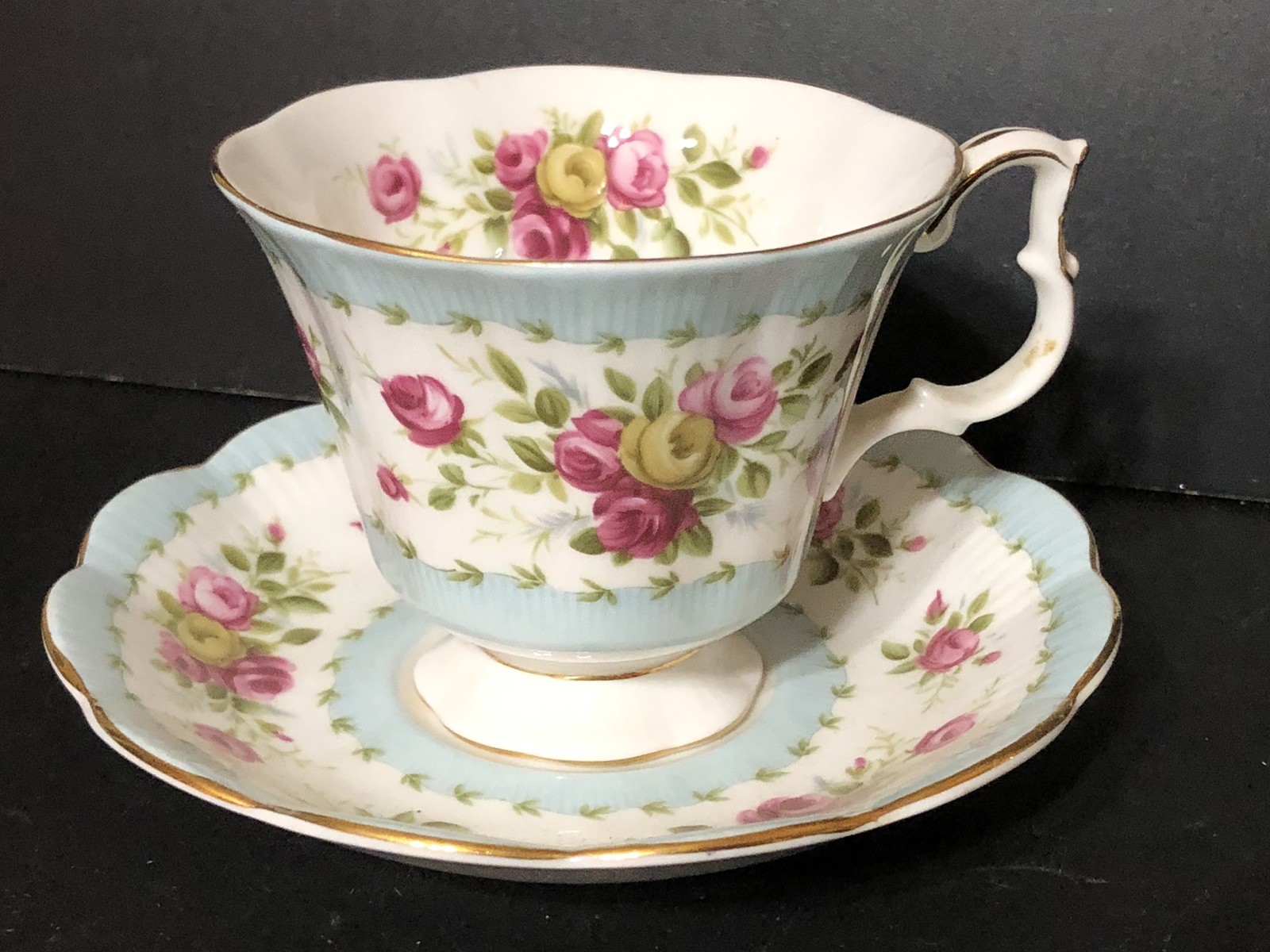 Royal Albert Gaiety Series Two Step Tea Cup and Saucer Excellent Condition
