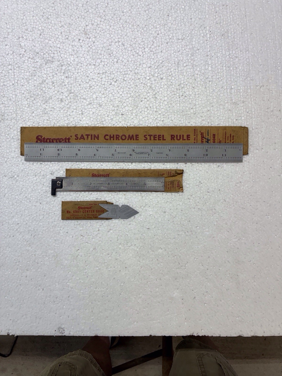 Lot of 3 Antique L.S. Starrett Co. 1-12” c604R, 1 6”604R, 1 C391 Center Gage Lot of 3 Antique L.S. Starrett Co. 1-12” c604R, 1 6”604R, 1 C391 Center Gage