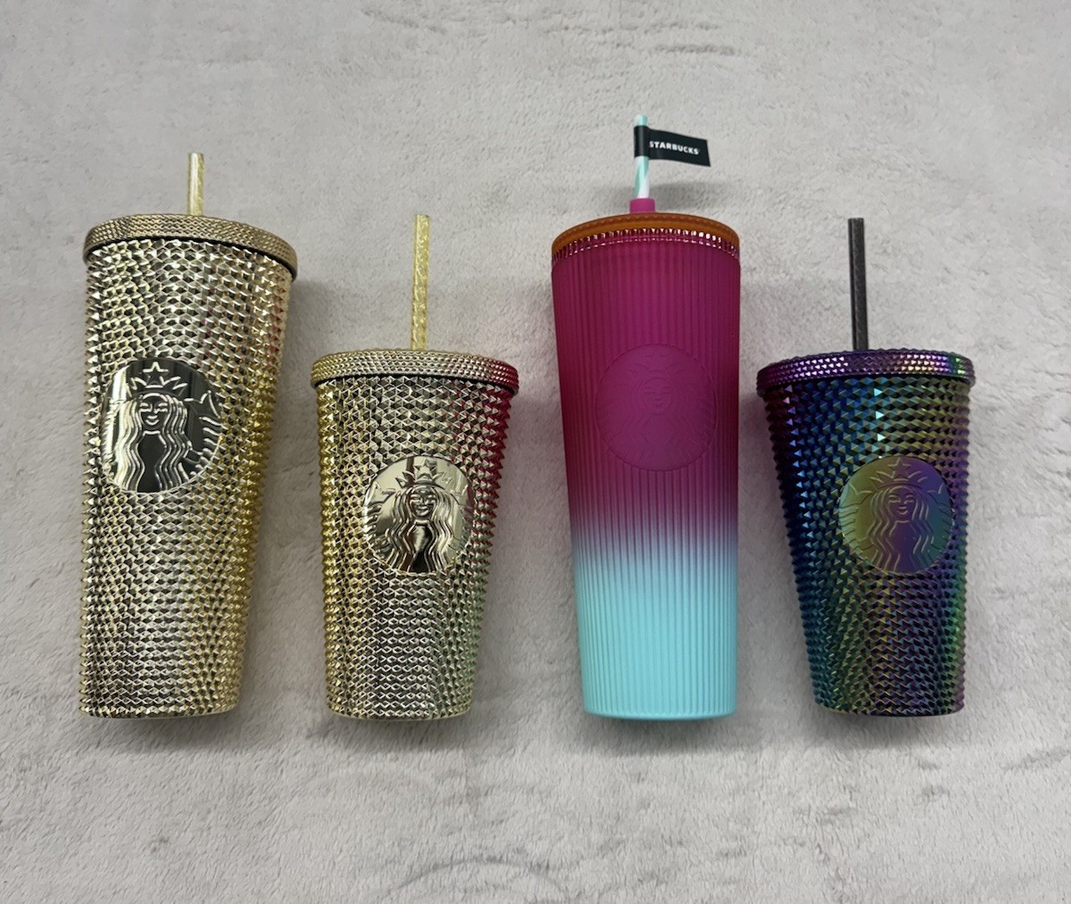 NEW Starbucks LOT Of 4 Studded Bling Cups NWT 