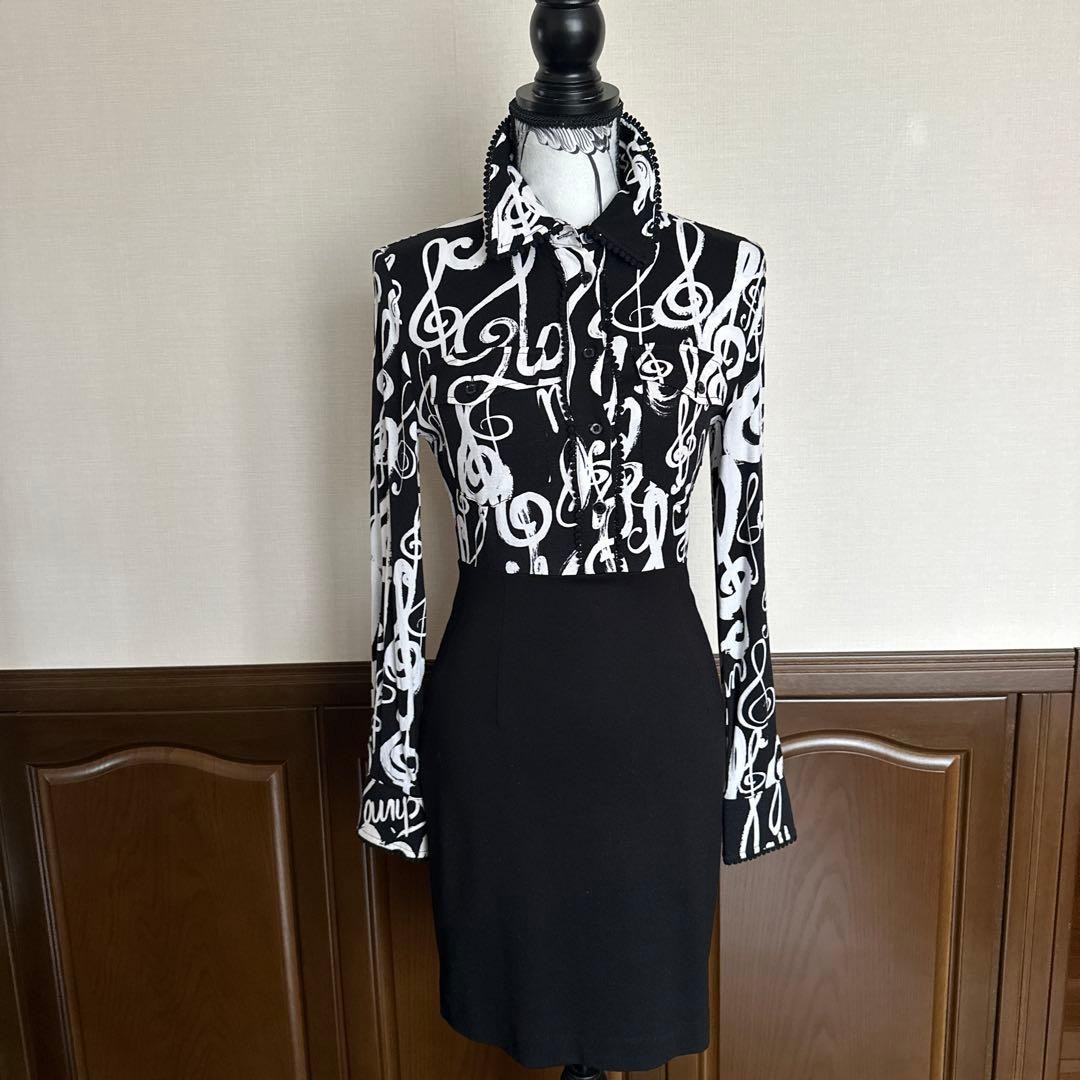 Moschino Lovemoschino Musical Note Pattern Dress Women Luxury Designer Rare Mode