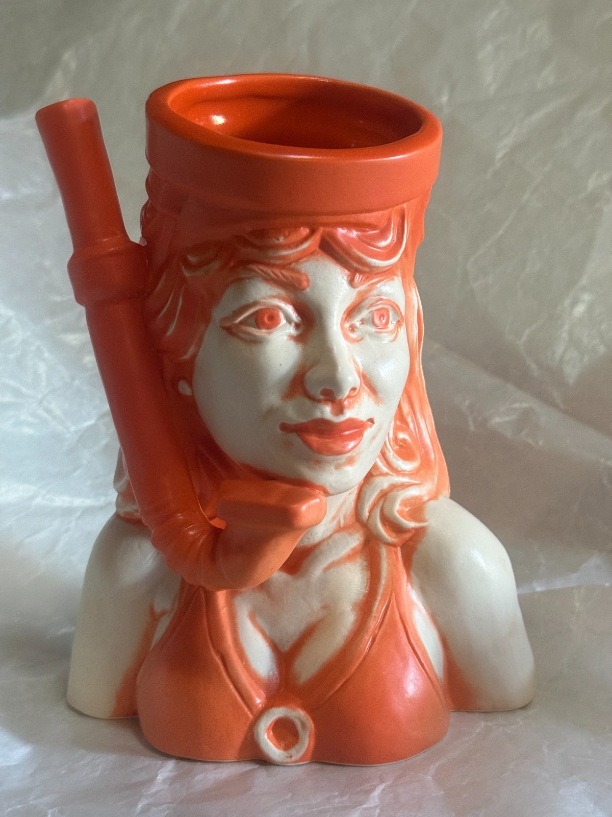The Reef Palm Springs Skin Diver Tiki Mug Orange NEW